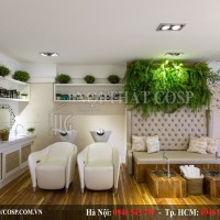 Thiết kế nội thất tiệm nail Luxi